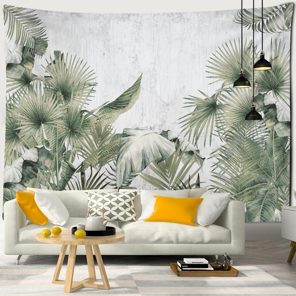 Banana Tree in the Mist Tapestry Wall Hanging Boho Hippie Tapez Polyester Background Fabric Art Home Decor