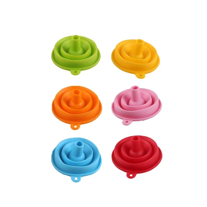 1pc silicone folding leakage, temperature-resistant household sub-packing liquid oil grid kitchen oil leakage silicone funnel