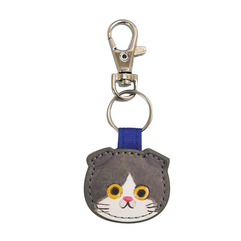 Lindo llavero de gato de cuero creativo de dibujos animados colgante de gatito kawaii llavero de bolso mochila accesorios de decoración regalos