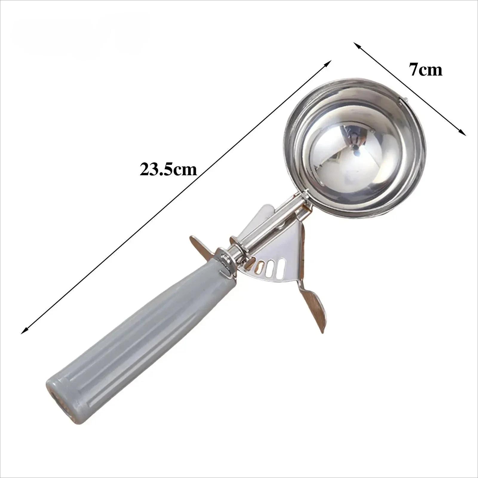 Creative Fashion 1Pc Big Volume Ice Cream Scoop Stainless Steel Ice Cream Tool with Trigger Easy to Clean Cylindrical Scoop kitc