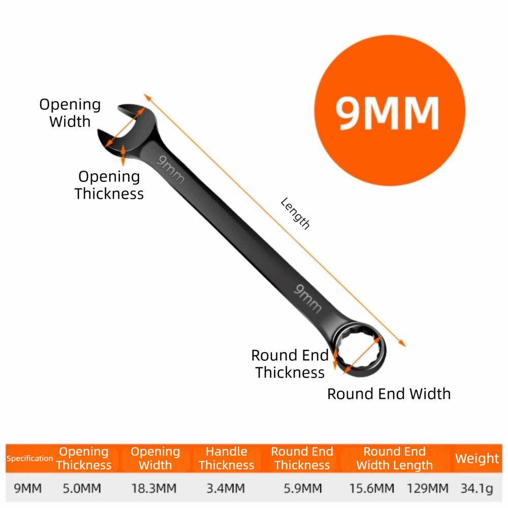 6-32mm Open-ended Spanner Metric Combo Spanner Hand Tool Open Box End Wrench  Home Use 9mm