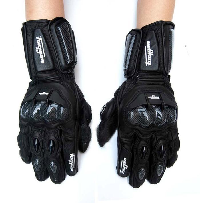 

Men s Genuine Leather Motorcycle Gloves Carbon Fiber Safety Defense Motocross Gloves Touch-screen Outdoor Driving Guantes Moto M