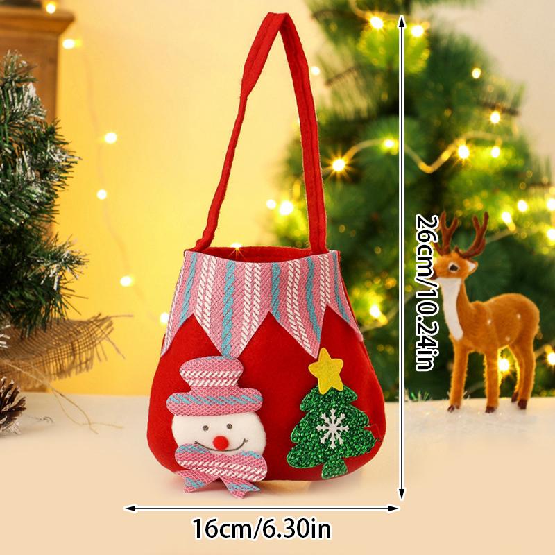 Weihnachtsmann, Schneemann, Elch, Glocke, Geschenktüte, Weihnachtsgeschenktüte, Süßigkeitentüte, Schneeflocke, knackige Tasche mit Kordelzug