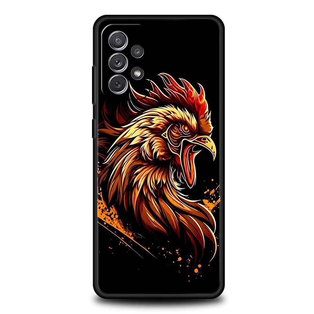 Cock Rooster Chicken Phone Case for Samsung Galaxy A73 A55 A53 A51 A35 A33 A32 A25 A23 A22 A15 A13 A17 A07 5G Soft TPU Shell Bag