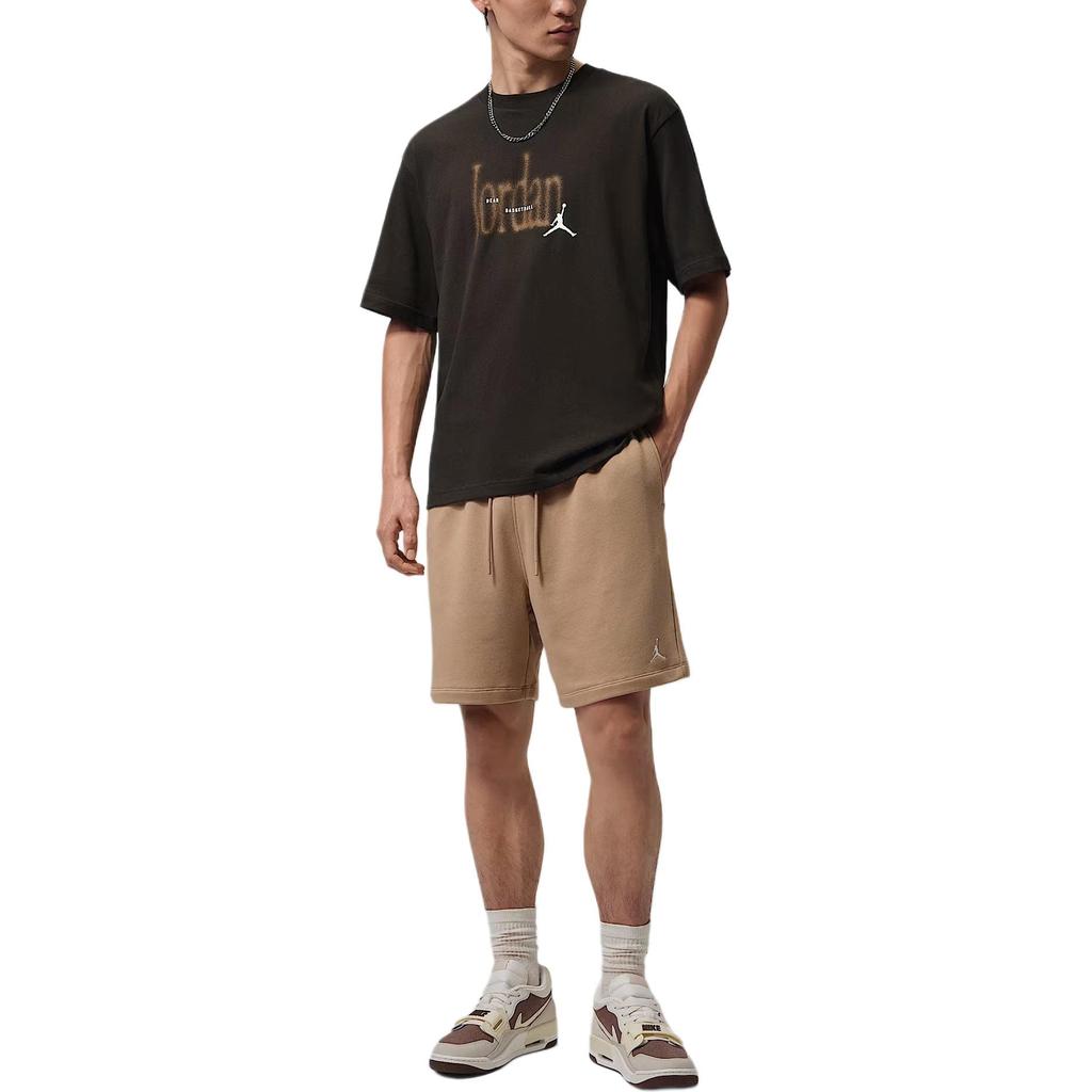 Jordan Brooklyn T Shirts Men's Contour Brown Crew Neck Moderate IX1570-231