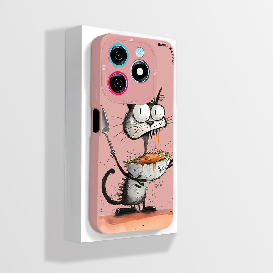 Pour Tecno Spark 20 20C Coque Mignon Dessin Animé Astronaute Carrée Silicone Liquide Souple Housse de Protection pour Téléphone Pour Tecno Spark20 20C Funda