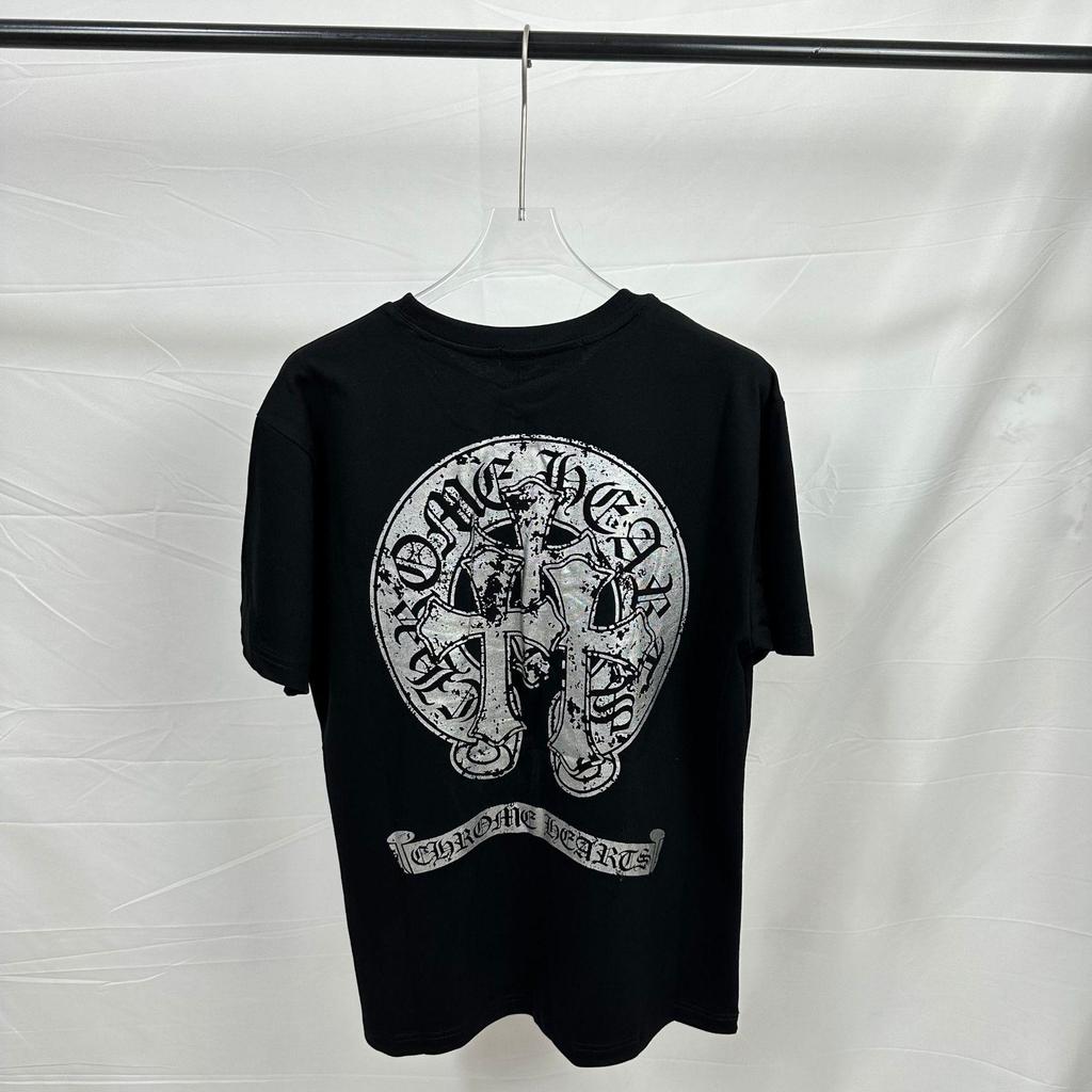 Spot 280g Heavy Unisex Double Yarn T-Shirt with Cross Print