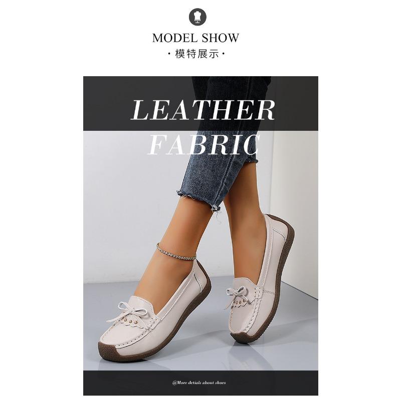 Casual Women's Flat Shoes with Soft Soles and Soft Tops, Large-sized Bean Shoes