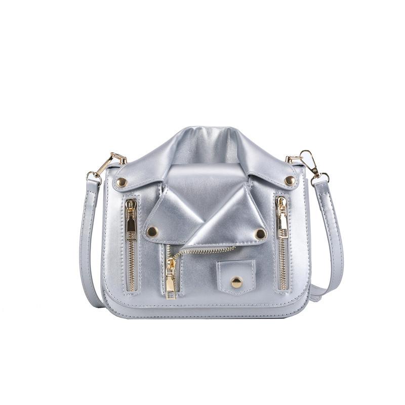 Personalized Rivet Leather Jacket Bag 2025 New Korean Version Fashion Candy Color Foreign Style Women's Shoulder Small Square Bag Pu
