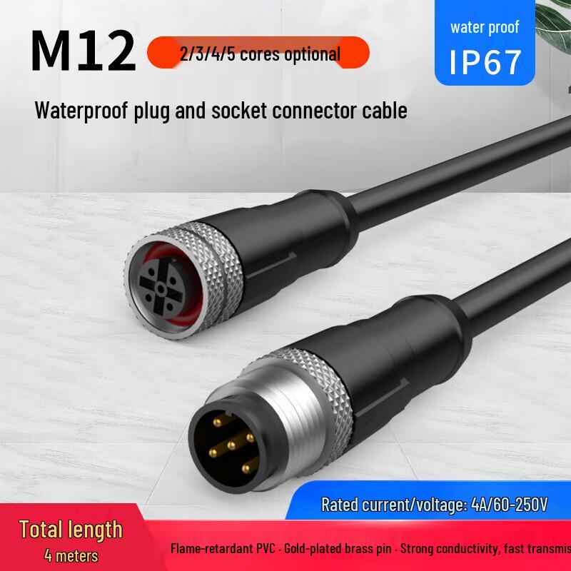 Huijun M12 Waterproof Sensor Connector Cable