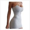 Solide Sommer Mode Frühling Damen Farbdruck Hosenträger Ärmellos Hohe Taille Freizeitkleider