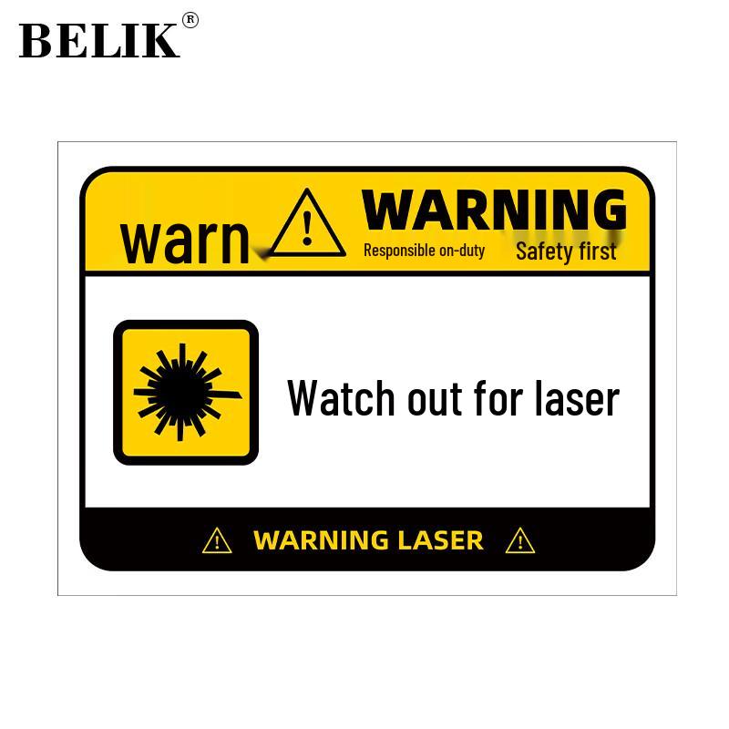 BELIK Outdoor Waterproof PVC Safety Warning Sign - Beware of Laser 22x30CM