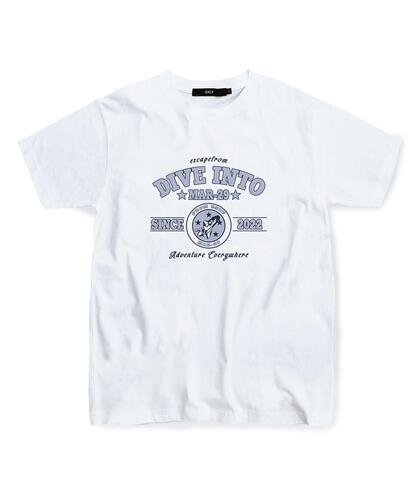 ESCAPEFROM Blue Rocket T-Shirt White