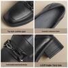 ZHR Women's Square Toe Chunky Heel Leather Loafers