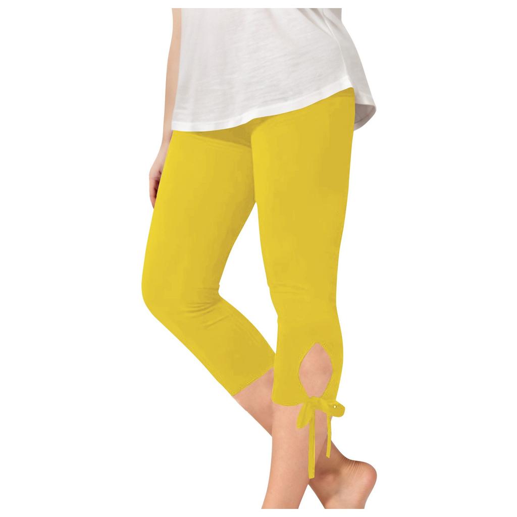 Children's  Fashionable Solid Color Cute Girls Casual Sports Yoga Pants Cropped Pants Leggings