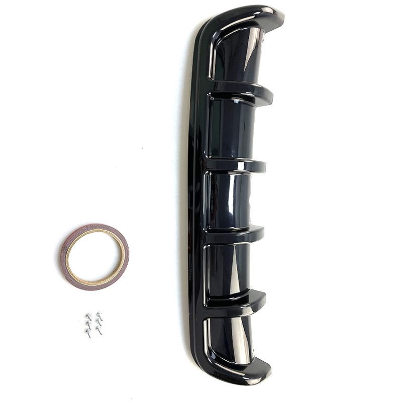 Universal Car Rear Bumper Diffuser ABS Plastic Black Shark Fin Spoiler For Automotive Exterior Accessories 1 kits