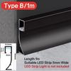 0.5m/1m Hidden Corner LED Skirting Line Aluminum Profile Recessed Backlight Baseboard Connector Wall Trim Floor Bar Strip Light