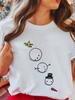 Women's Tops Christmas Short Sleeve Tees Female Summer Beach Funny Cartoon Santa Reindeer Printed T-Shirt Regular Graphic Female