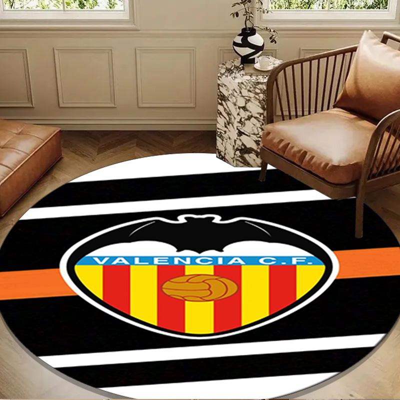 Valencia Cf Crest Design Round Mat, Anti-slip Circle Carpet Chair Rug For livingroom,Bedroom, Doormat Home Decor Gift Christmas Gifts