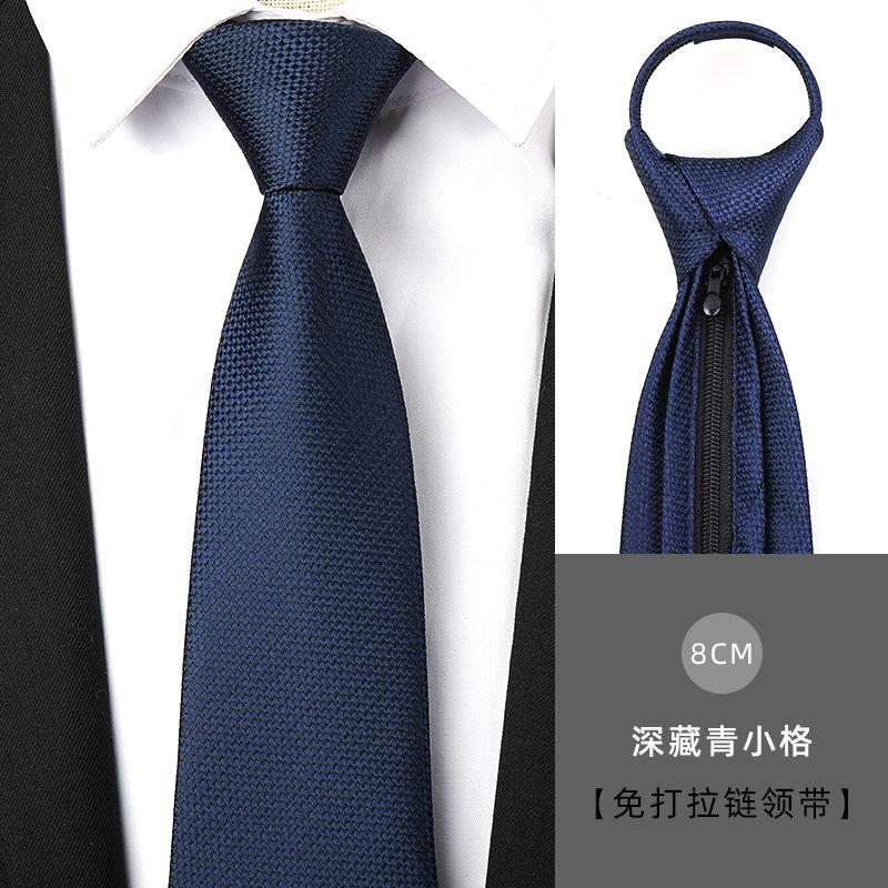 Tie Men'S Dress Business Handsome Blue Strip Zipper Professional Wedding Groom Korean Version Zipper Hand Tie