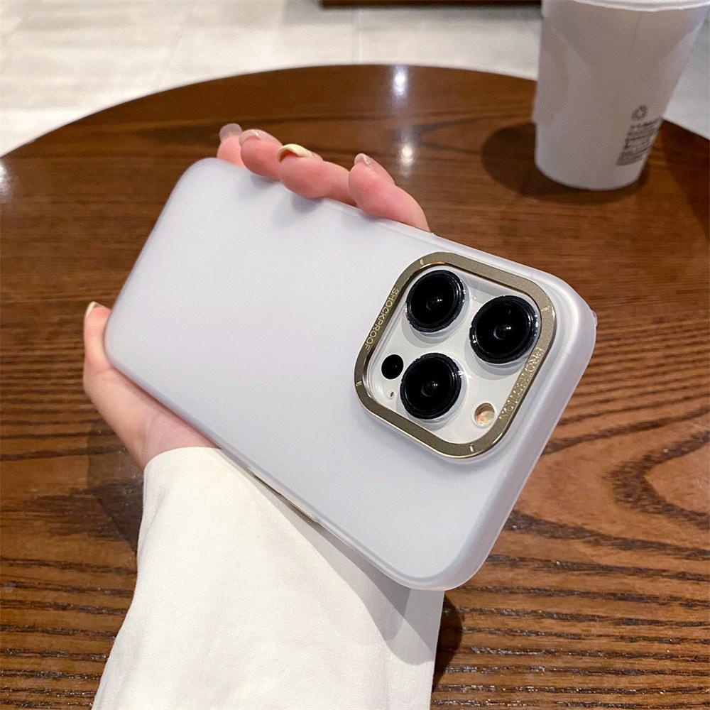 Luxury Metal Lens Protection Phone Case For Iphone 14pro Max 13 12 11 Pro Max 14 Plus Shockproof Matte Clear Ultra Thin Cover