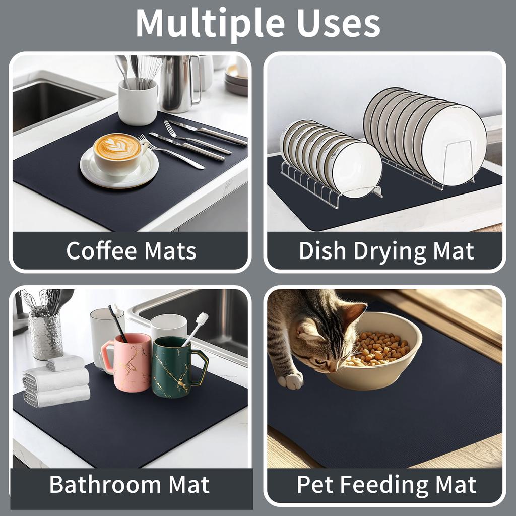 Super Absorbent Large Kitchen Absorbent Mat Antiskid Draining Coffee Dish Drying Mat Quick Dry Bathroom Drain Pad Tableware Mat