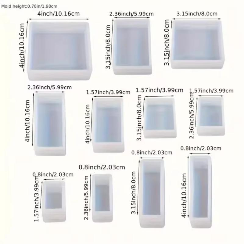 11Pcs Silicone World Cube Epoxy Resin Mold Crystal Epoxy Silicone Mold DIY Jewelry Pendant Storage Tray Candle Mold Making Tool