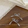 1Pair Bowtie Pearl Flower Shoelaces Buckle Shoes Charms for Woman White and Silver Shoelace Decoration Clips Shoe Accessoriess