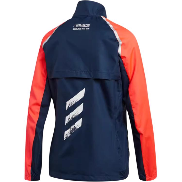 Adidas Gzm Ru Jacket Retro Sports Stand Collar Color Block Comfortable Casual Long Sleeve Jacket Women Jacket Orange Blue GV1324