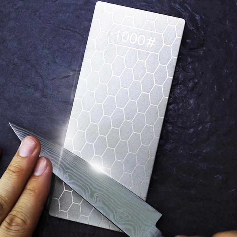 Kitchen Diamond Ultra-thin Knife Sharpening Stone Knife Sharpener Honeycomb Surface Whetstone Grindstone Cutter Tool (400# 1000# 600#)