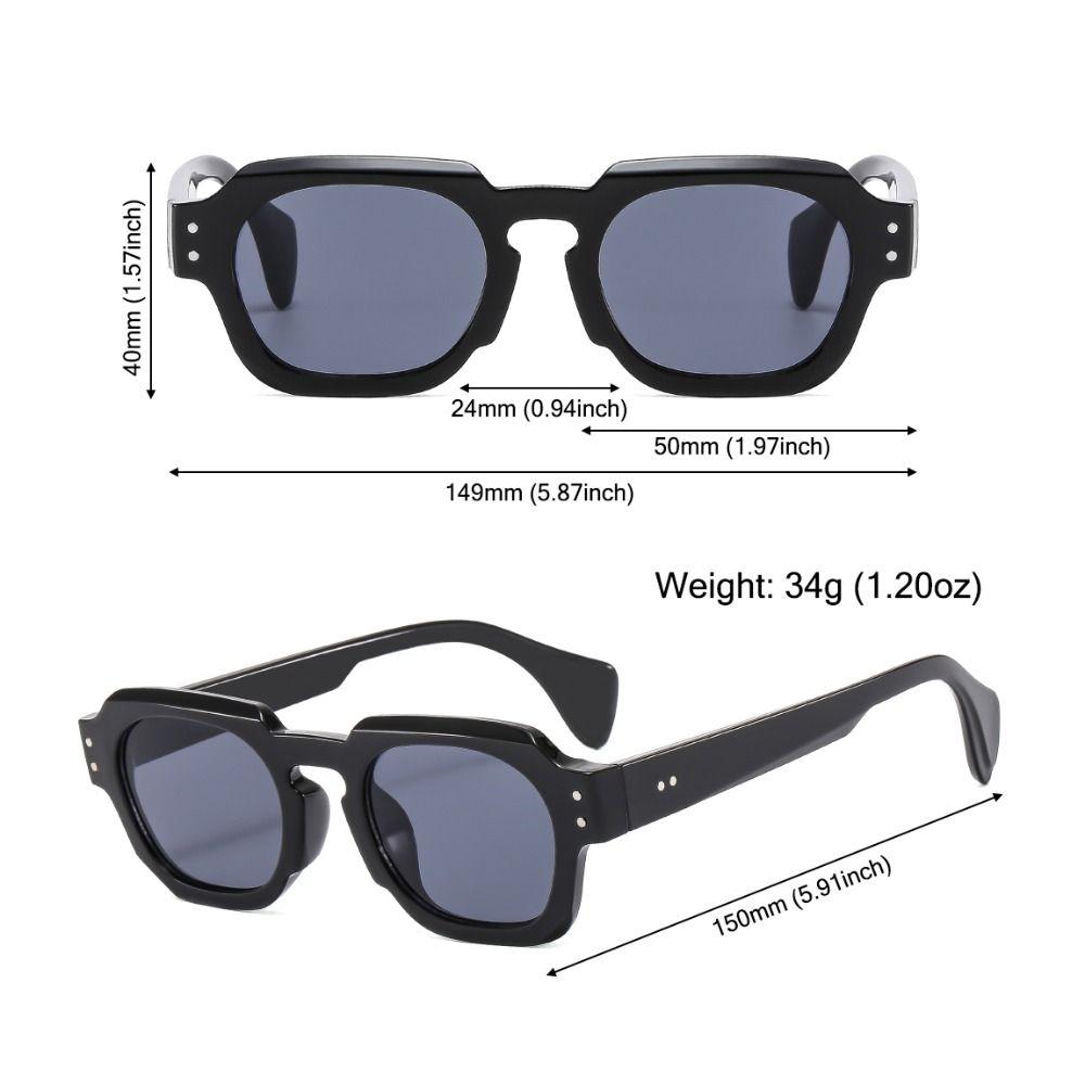 Trendy Punk Women's Square Sunglasses UV400 Protection Y2K Small Shades Rivets Sun Glasses for Beach/Travel/Streetwear