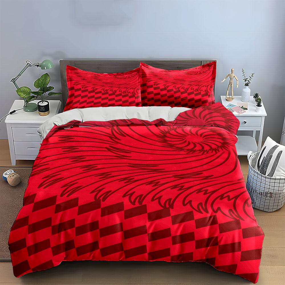 Swirl and Checkered Pattern. Bedding Sets Duvet Cover Sets Duvet Covers Pillowcases(1*Duvet Cover 2*Pillowcases Without Duvet Insert)