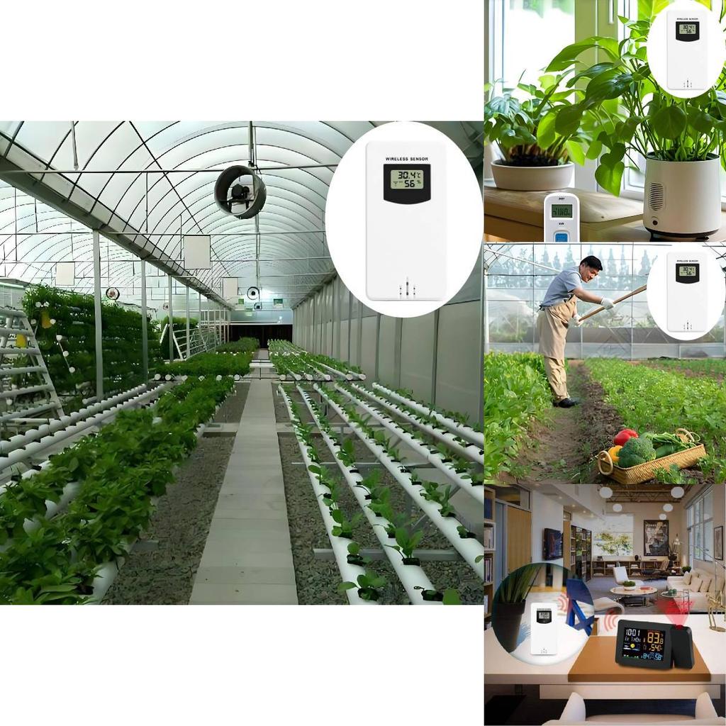 Weather Station Wireless Sensor Digital Display Clock For Outdoor Temperature And Humidity Monitoring