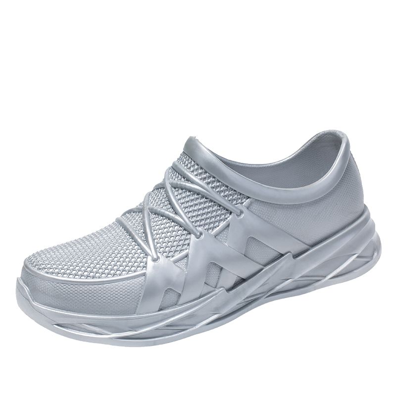 

Модные мужские резиновые сапоги с короткими рукавами, нескользящие и водонепроницаемые, с резиновой подошвой снаружи, рабочие резиновые сапоги с неглубоким носком 44