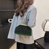 Fashion Light Luxury Stable Clip Embroidery Thread Striped Contrasting Color Women's Handbag 24 Spring New Shoulder Messenger Bag