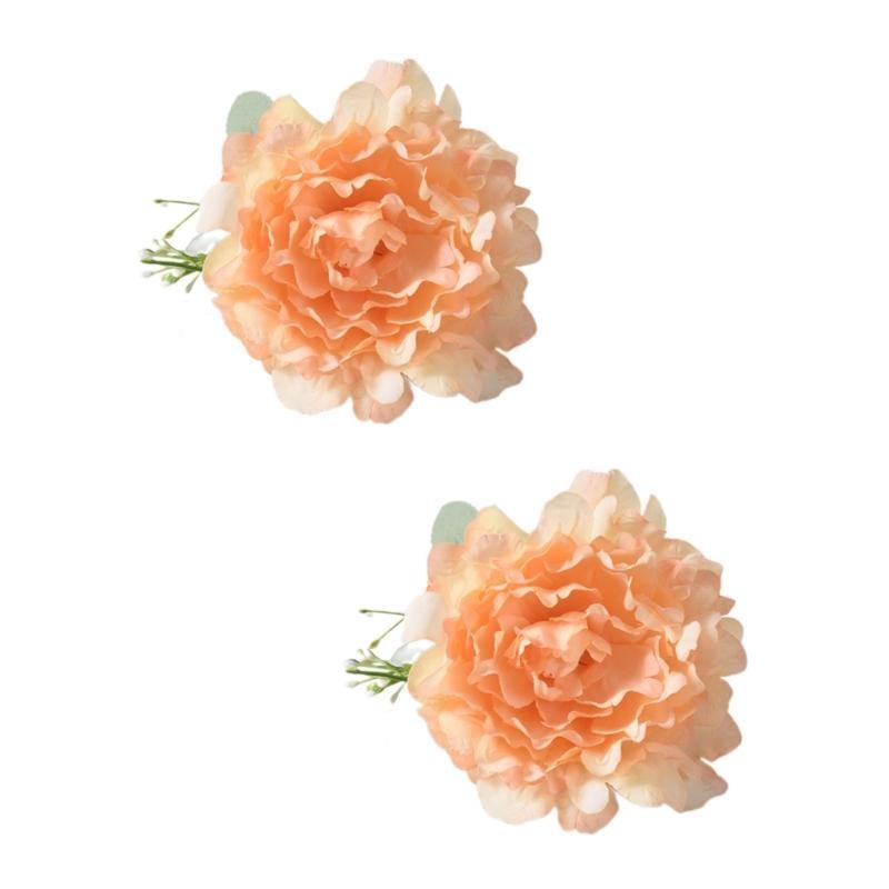 Set of 2Pcs Artificial Peony Flower Curtain Tiebacks Clip Flower Curtain Holder Clamp Decorative Window Drapes Tiebacks