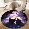 1pc Anime Design Round Carpet Office Chair Mat, Non Slip Rug for Home Decor, Living Room, Bedroom