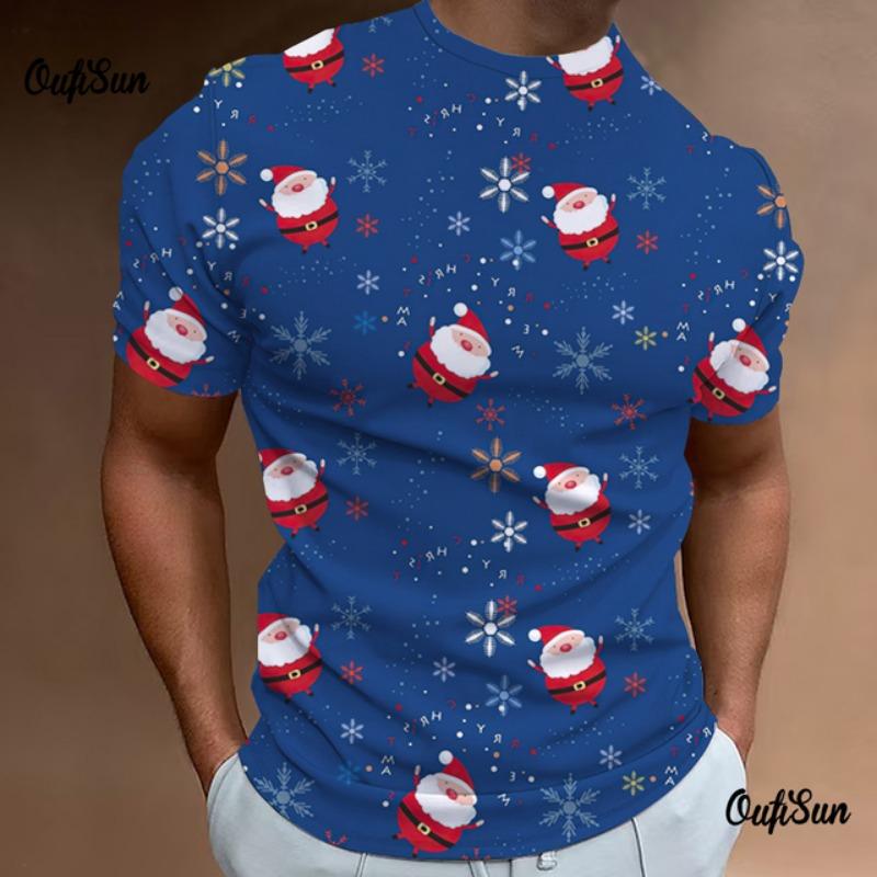 Maglietta da Uomo di Natale Stampa 3d Magliette Estive da Uomo Maniche Corte Top Magliette Abbigliamento Sportivo Casual Quotidiano Street Designer