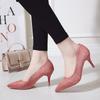 Fashion Woman High Heel Shoes Luxury Brand Designer Black Women High-heeled Shoes 2025 Trend Faux Suede Pointed Toe Sexy Pumps Big Size
