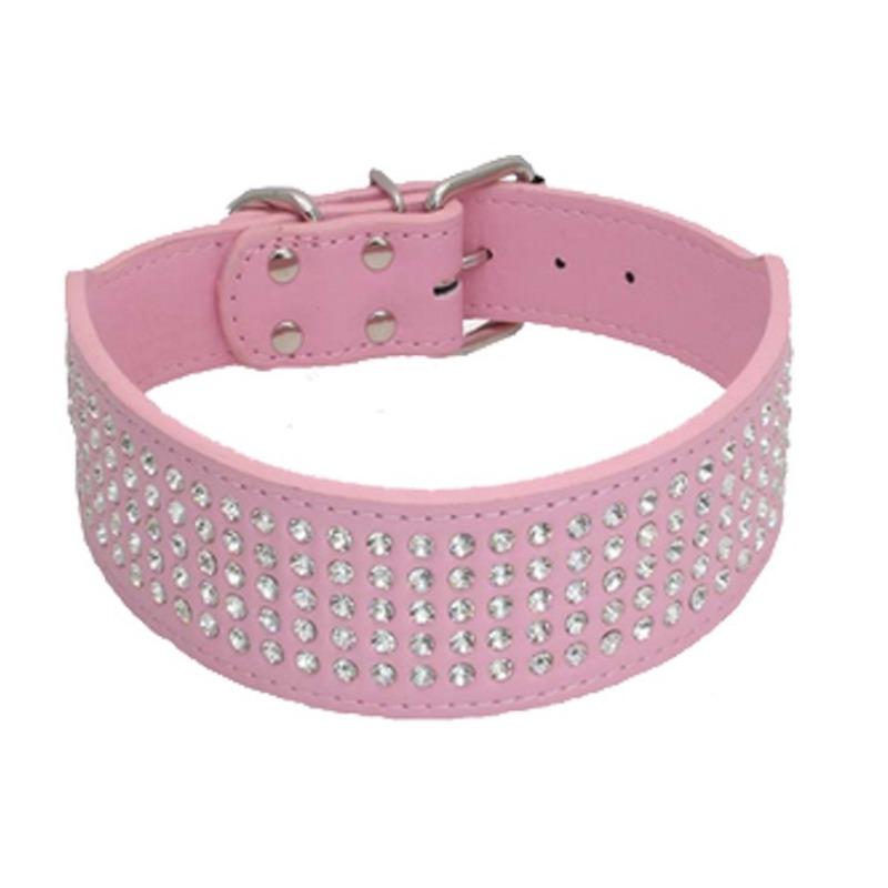 Anti-bite Collar Rhinestone Rhinestone Decorative PU Leather Collar Is Suitable for Medium To Large Dog Collar Collar