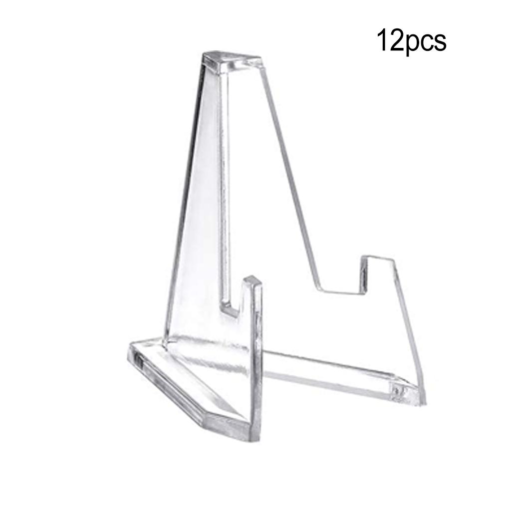 Pack of 12 Display Stand Acrylic Universal Easel Stands Multifunctional Exhibition Supply Exhibitions Coins Displaying