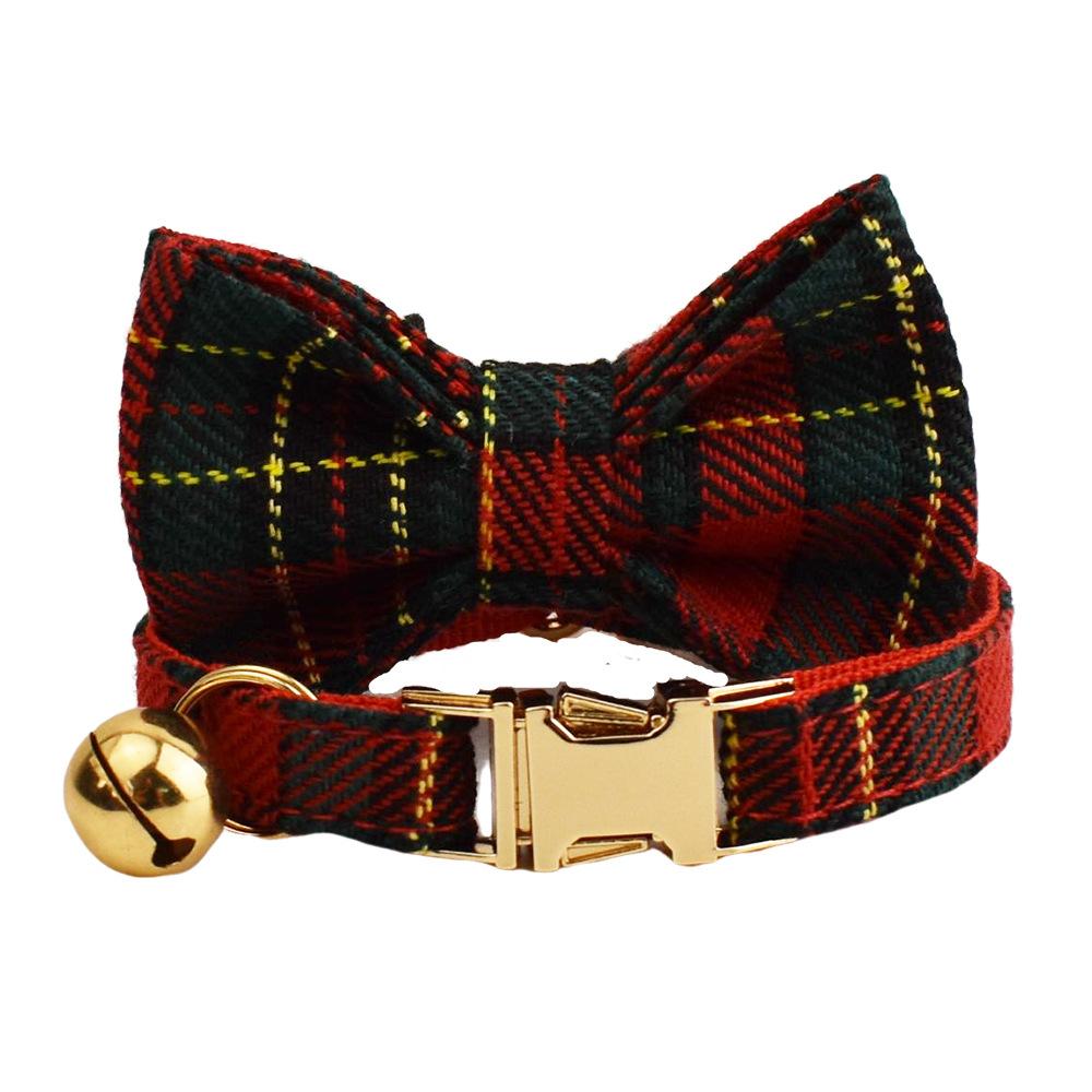 Plaid Bow Tie Pet Collar