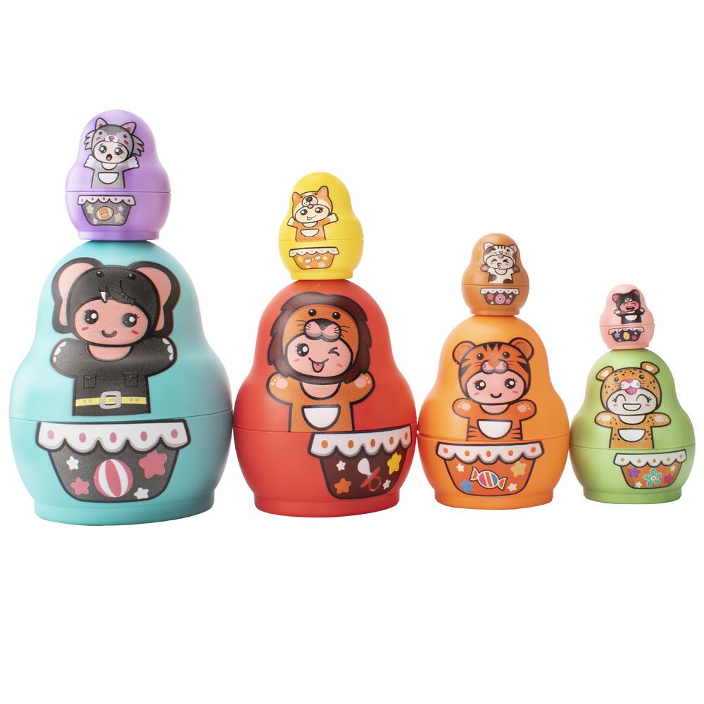 Children's Educational Stacking Toy with Cartoon Animal Patterns - 6 & 8 Layer Options