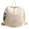 Schoolbag new backpack women's large-capacity Korean version of the trend pu soft leather multi-purpose satchel simple leisure travel backpack