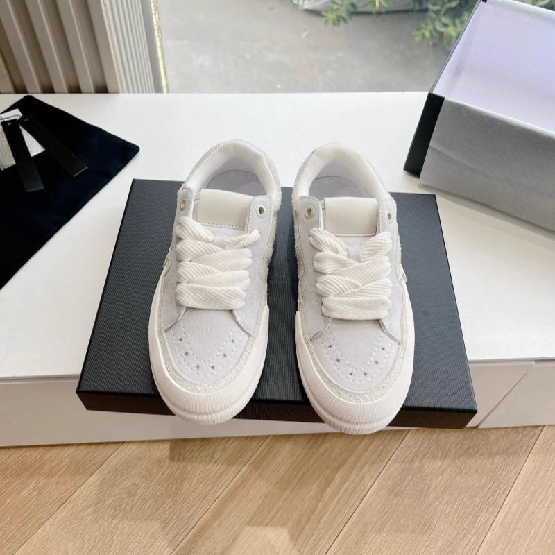 Autumn New Release Leather Fashion Sneakers - Star White Laces, Same Design for Men and Women, Low-Top Sports Shoes