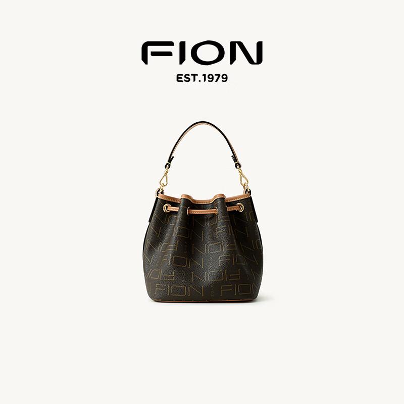 FION 2025 Klasyczna Torba Workowata z Monogramem i Sznurkiem