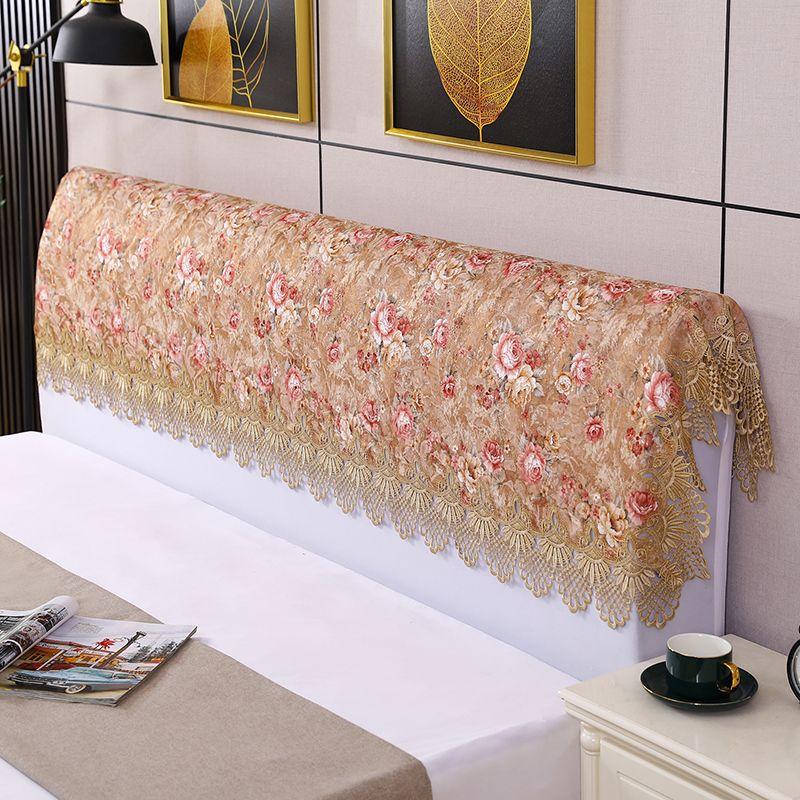 

European-Style Fabric Bedside Cover Cloth Dust Cloth Dust Cover Bedside Cover Towel Cover Lace Cover Cover Cloth Minimalist Modern 126-Brown 70*70cm (bedside table)