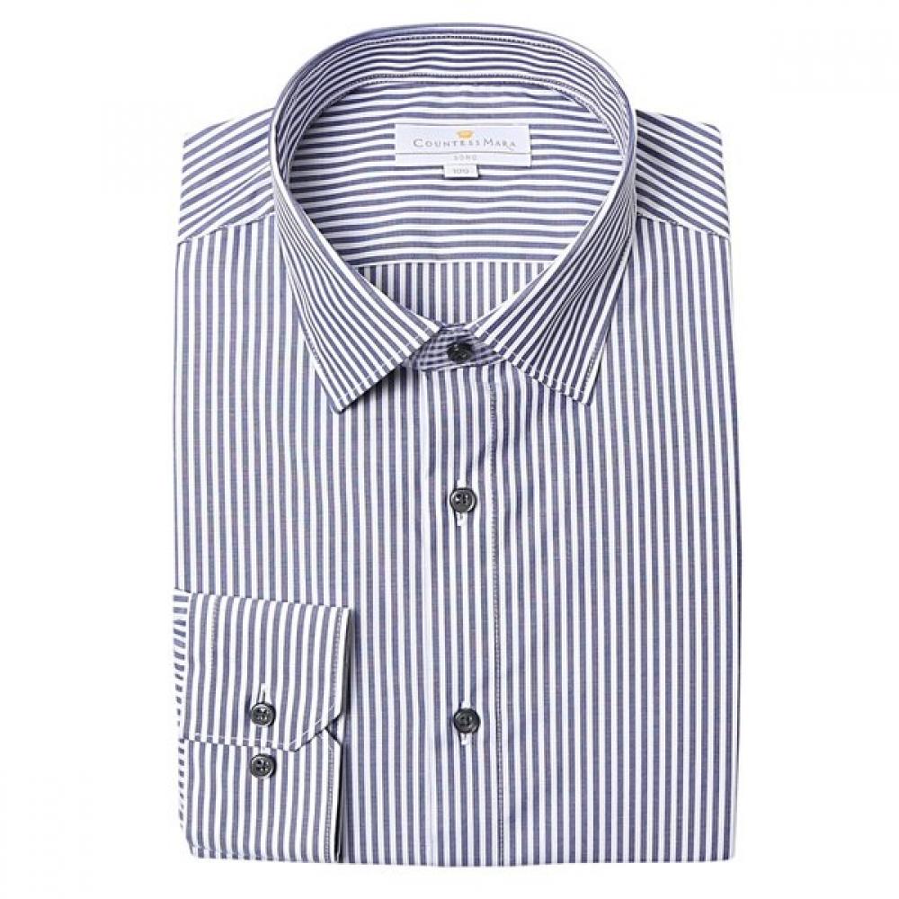 Countess Mara Slim Fit Long Sleeve Sweat Absorbent London Stripe Shirt Cdhw1p5352no12g 100