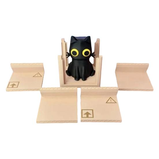 4 stk Søt Katt Boks Brikkesett Katteformede Brikker Sklisikre Varmeunderlag Kattunge i Boks Brikker Skrivebord Kaffebord Dekor for Katteelskere