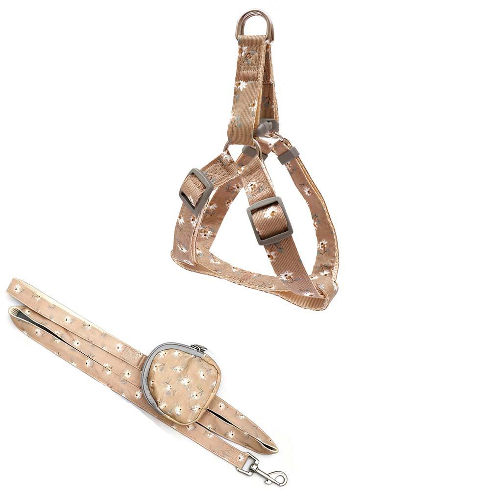 

Dog Leash & Harness Set for Small to Large Dogs 1.0x120cm Leash бежевий